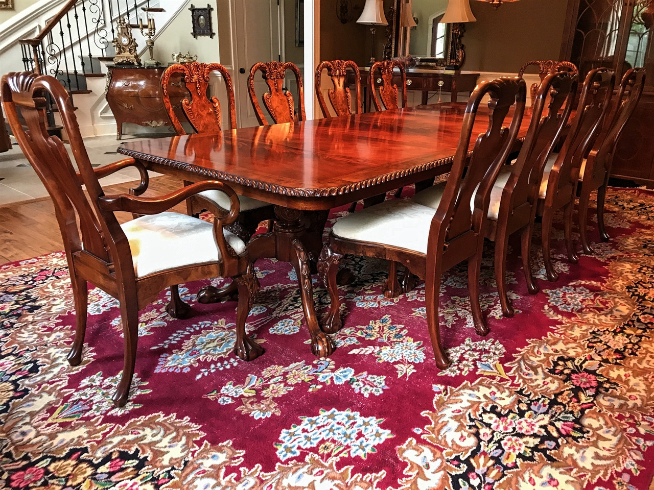 dining table 10 chairs wood sold out georgian style flame mahogany ball claw dining set table 10 set dining table 10 chairs wood sold out georgian style flame mahogany ball claw dining set table 10 set